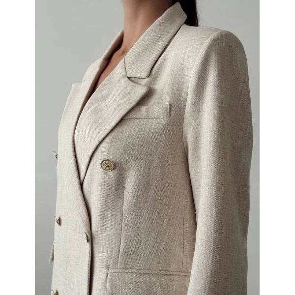 PREMİUM KETEN KRUVAZE CEKET TAŞ