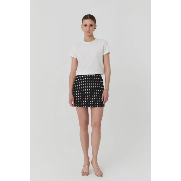 TROK DETAYLI MİNİ ETEK SİYAH