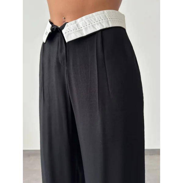 YÜKSEK BEL PALAZZO BOL PAÇA PANTOLON SİYAH