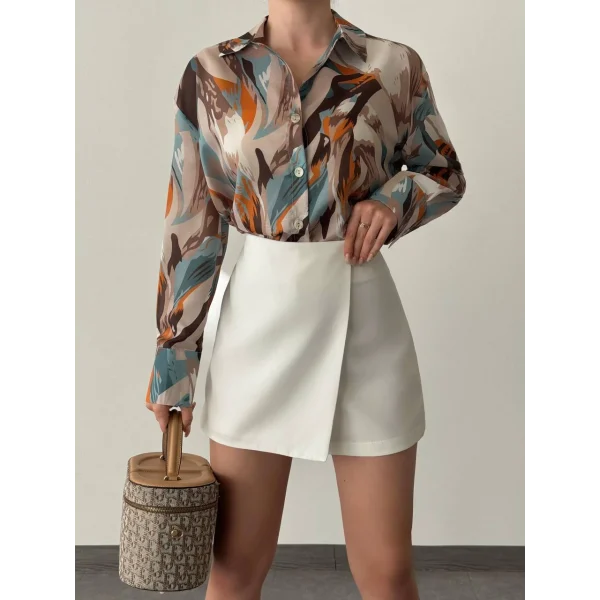 DESENLİ VUAL GÖMLEK TURUNCU