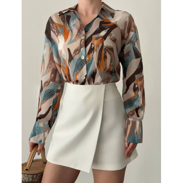 DESENLİ VUAL GÖMLEK TURUNCU