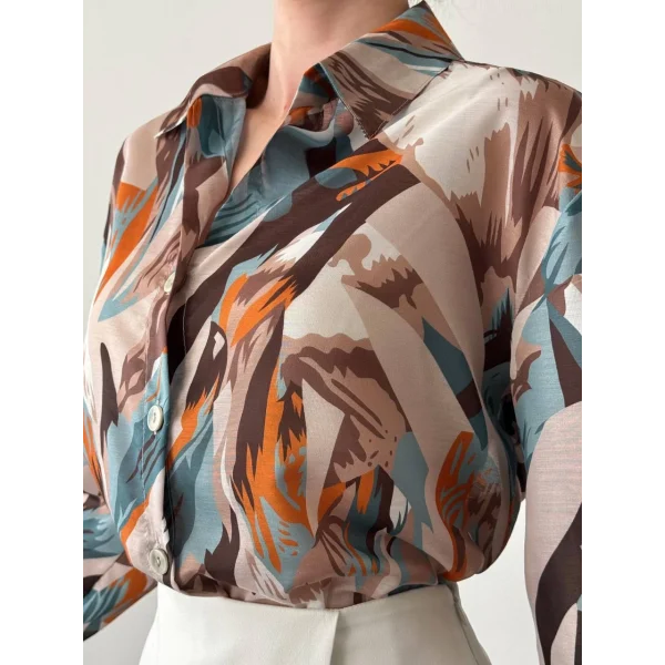 DESENLİ VUAL GÖMLEK TURUNCU