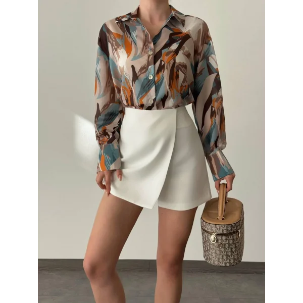 DESENLİ VUAL GÖMLEK TURUNCU