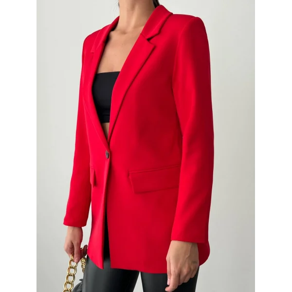 ATLAS TEK DÜĞME ASTARLI CEKET KIRMIZI