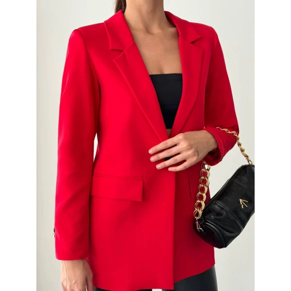 ATLAS TEK DÜĞME ASTARLI CEKET KIRMIZI