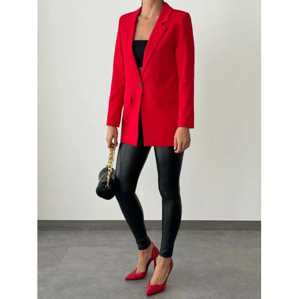 ATLAS TEK DÜĞME ASTARLI CEKET KIRMIZI