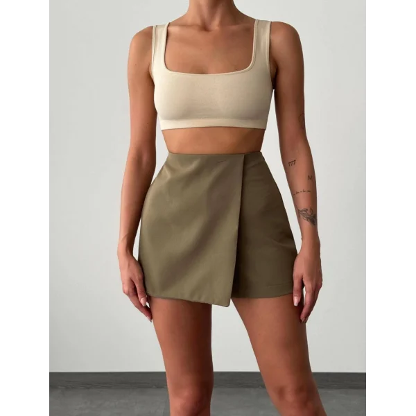 ATLAS KUMAŞ HAKİ ŞORT ETEK