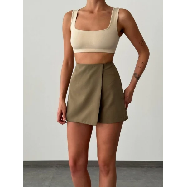 ATLAS KUMAŞ HAKİ ŞORT ETEK