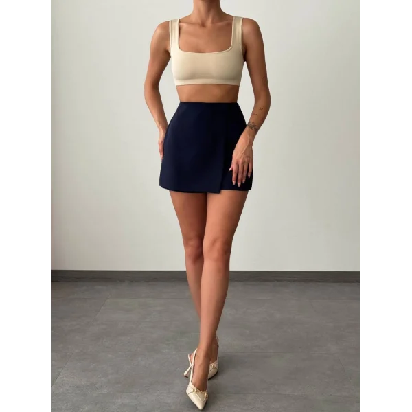 ATLAS KUMAŞ LACİVERT ŞORT ETEK