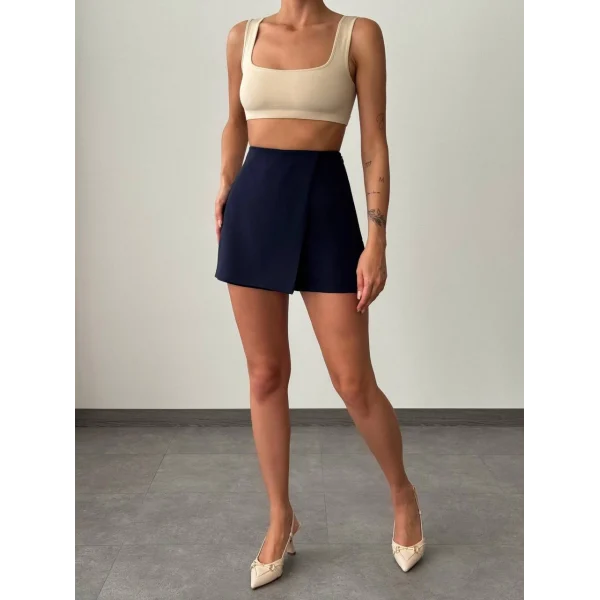 ATLAS KUMAŞ LACİVERT ŞORT ETEK