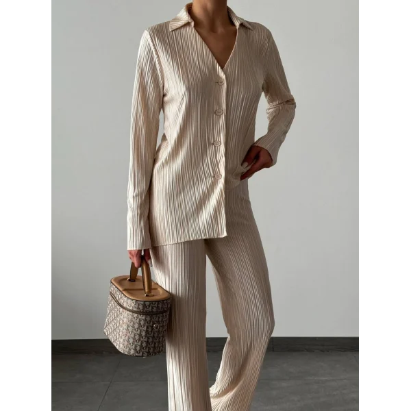 Hayal Pilise Gömlek Pantolon Takım Taş