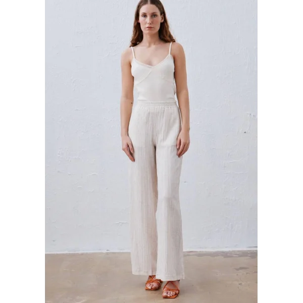 ROLE KETEN PANTOLON EKRU