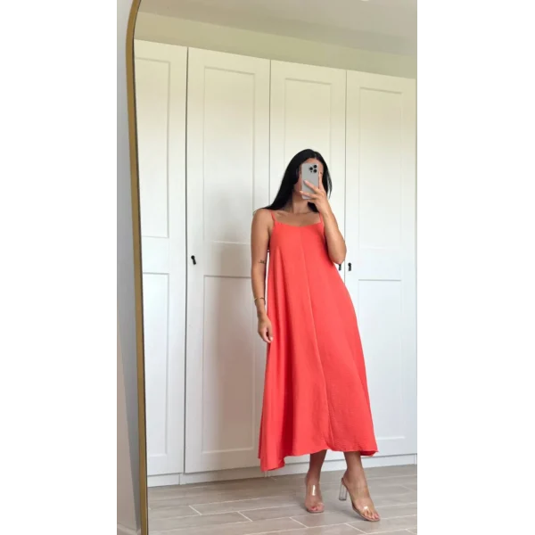 ASKILI UZUN KETEN ELBİSE NARÇİÇEĞİ