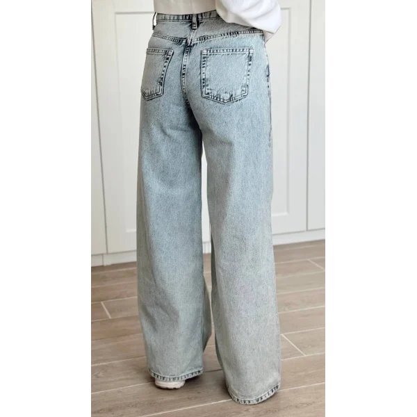 AÇIK MAVİ DİKİŞ DETAYLI BAGGY JEAN