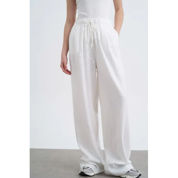 PREMİUM KUMAŞ BEYAZ KETEN PANTOLON