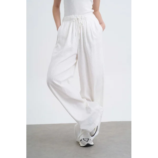 PREMİUM KUMAŞ BEYAZ KETEN PANTOLON