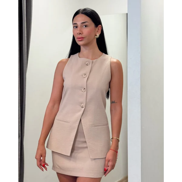 KETEN YELEK ETEK TAKIM BEJ