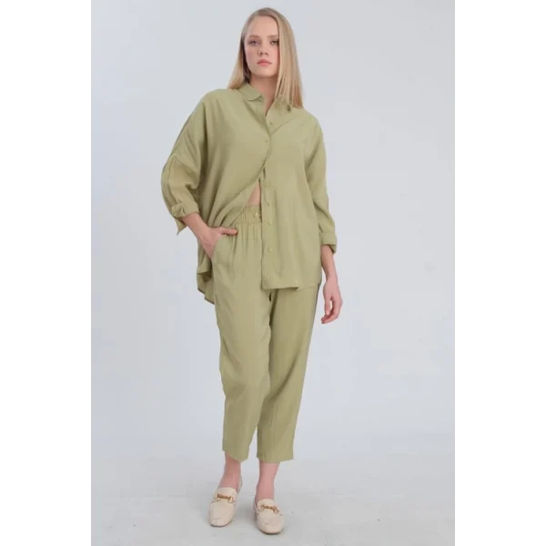 PERRY YEŞİL GÖMLEK PANTOLON TAKIM