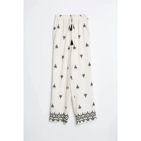 ROBİN DESENLİ BLUZ PANTOLON KETEN TAKIM