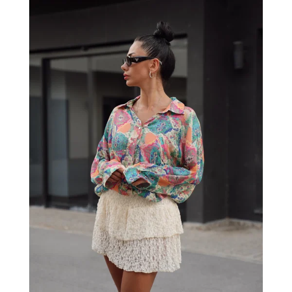 Empirme Desenli Gömlek Çok Renkli