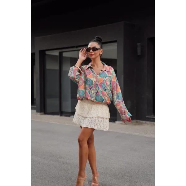 Empirme Desenli Gömlek Çok Renkli