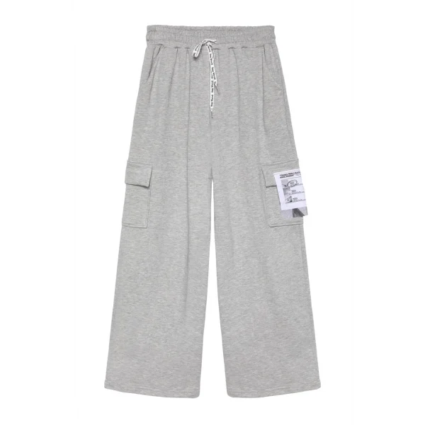 Kargo Cepli Beli Lastikli Eşofman Alt Gri