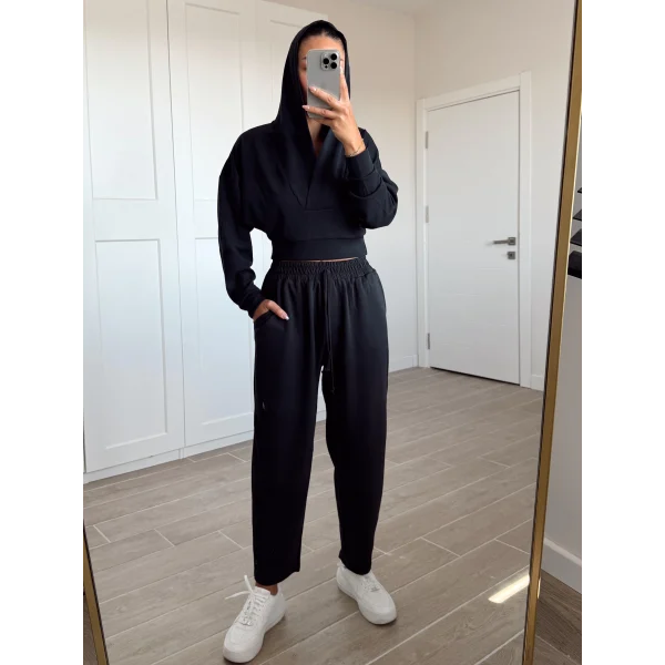 Premium Seri Modal Kumaş Pantolon Sweat Takım Füme