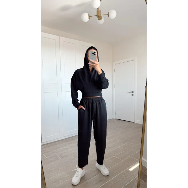 Premium Seri Modal Kumaş Pantolon Sweat Takım Füme