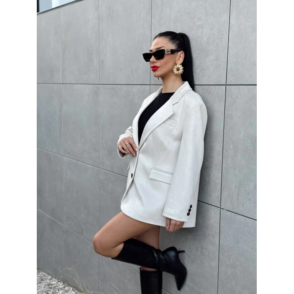 OVERSİZE SÜET BLAZER CEKET TAŞ