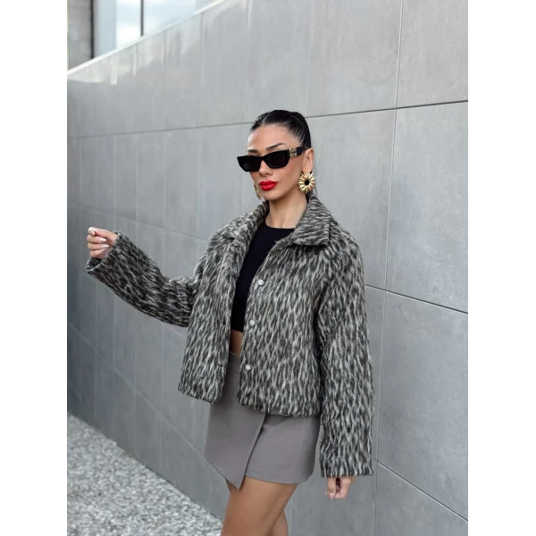 LEOPAR DESENLİ KISA CEKET