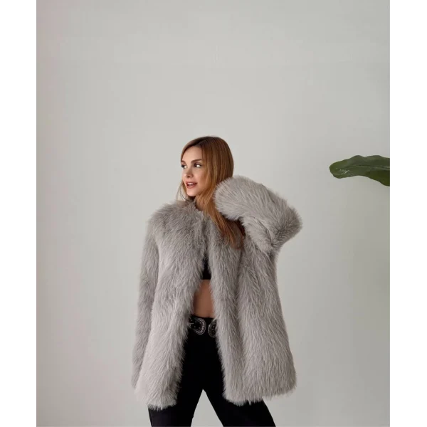 Premium Serisi Midi Boy Gri Kürk