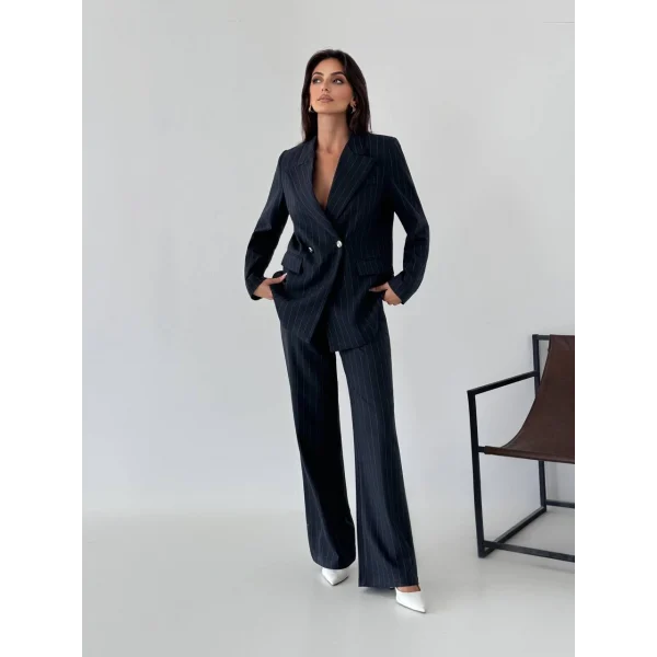 Myra Siyah Blazer Ceket Pantolon Takım 