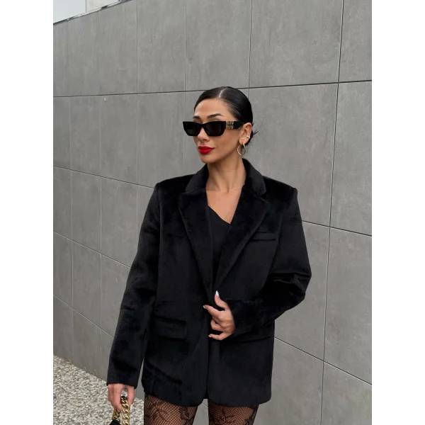 Alpaka Doku Siyah Ceket