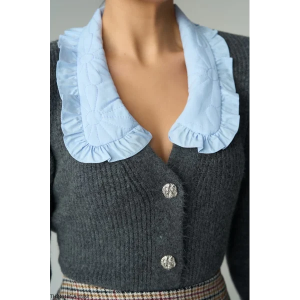 Gömlek Yaka Gri Hırka