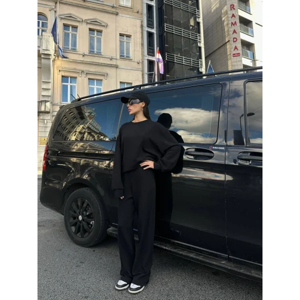 Viyana Pamuklu Eşofman Takım-Siyah