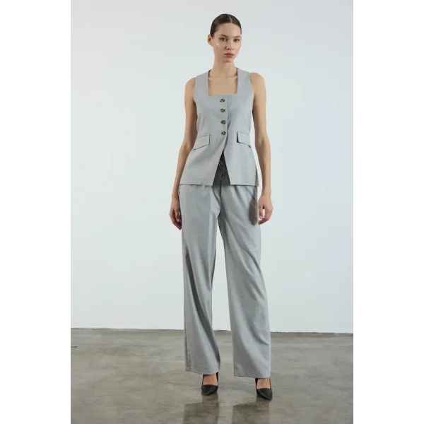 Myra Yelek Pantolon Takım-Gri