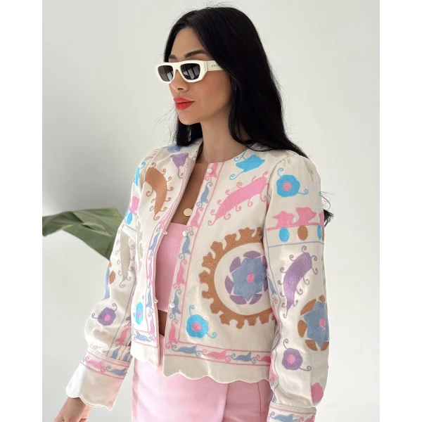 Nakış İşlemeli Gabardin Ceket