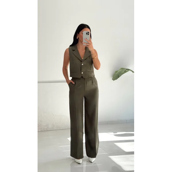 Orkide Yelek Pantolon Takım-Haki