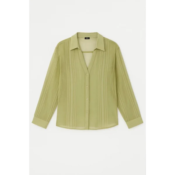 Premium Serisi Transparan Gömlek - Yeşil