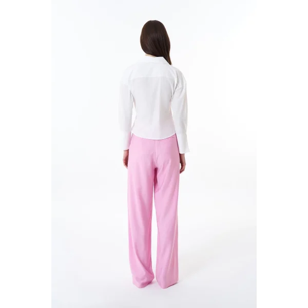 Bağlama Detaylı Kruvaze Bluz Gömlek-Beyaz