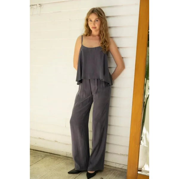 Premium Serisi Askılı Bluz Pantolon Takım-İndigo