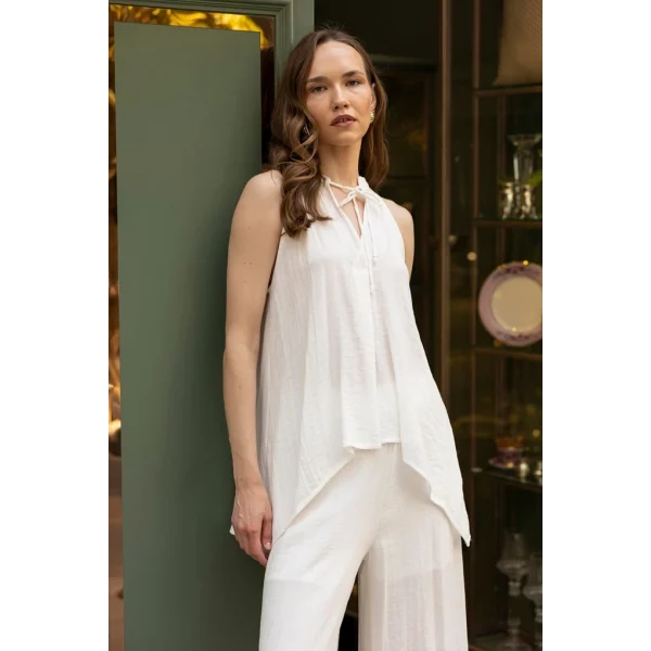 Bluz Pantolon İkili Takım - Beyaz