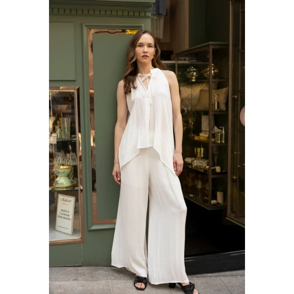 Bluz Pantolon İkili Takım - Beyaz