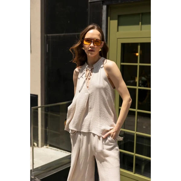 Bluz Pantolon İkili Takım - Taş