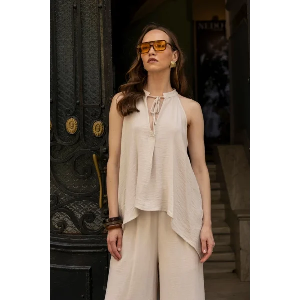 Bluz Pantolon İkili Takım - Taş