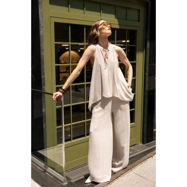 Bluz Pantolon İkili Takım - Taş