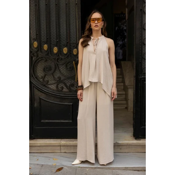 Bluz Pantolon İkili Takım - Taş