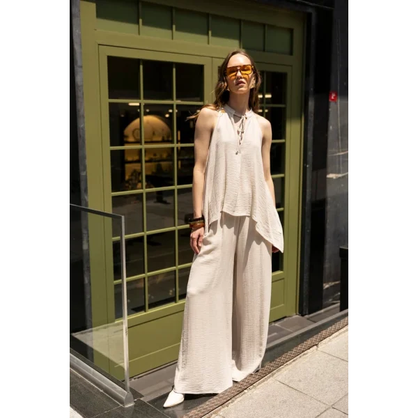 Bluz Pantolon İkili Takım - Taş