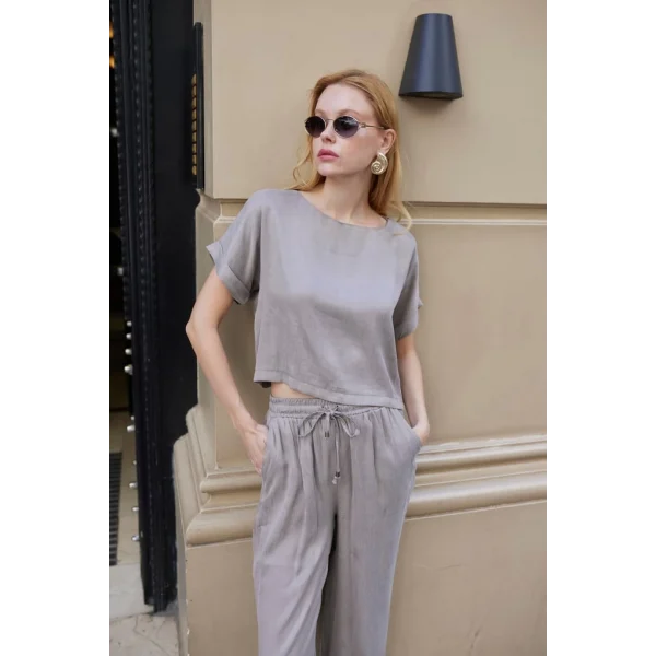 Sunday Bluz Pantolon İkili Takım - Vizon