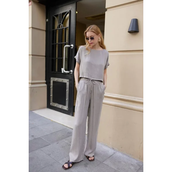 Sunday Bluz Pantolon İkili Takım - Vizon